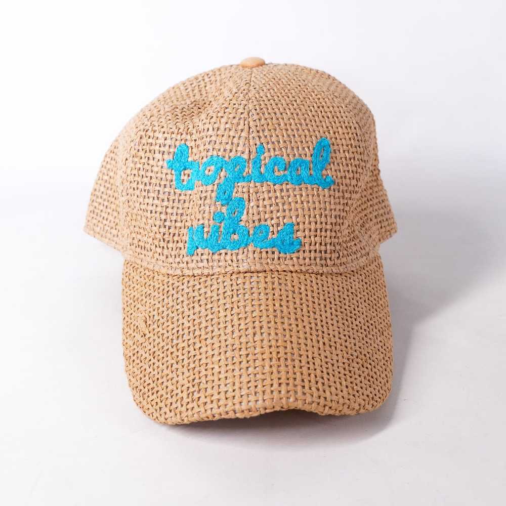 Other Tropical Vibes Woven Baseball Cap Hat Brown… - image 2