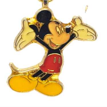Vintage Disney Mickey Mouse Arms Up Enamel Neckla… - image 1