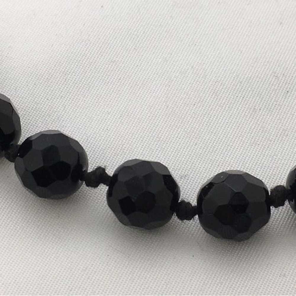 Vintage Black Crystal Necklace, Choker - image 2