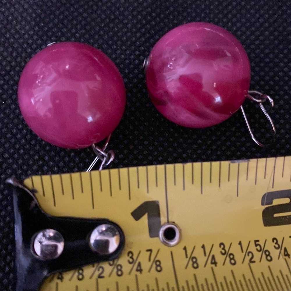 Vintage Pink & Silver Marble Resin shaped Beads n… - image 7