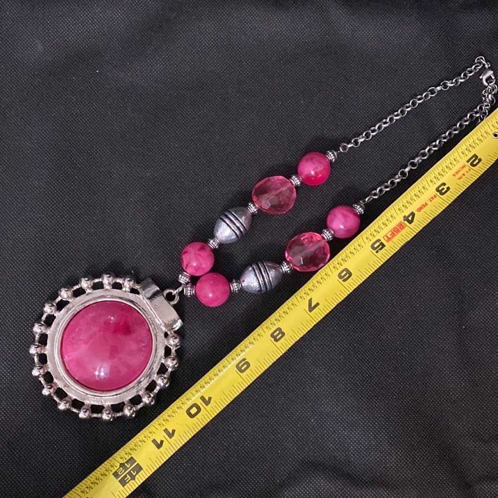 Vintage Pink & Silver Marble Resin shaped Beads n… - image 8