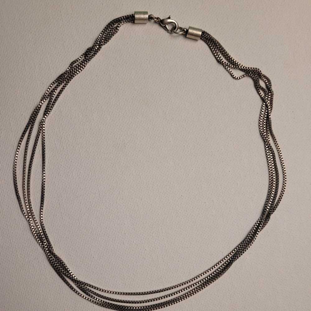 90s Box Chain Multi Layer Choker Necklace - image 1