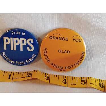 2) Pipps Pottstown Pennsylvania Pin Button Orange… - image 1