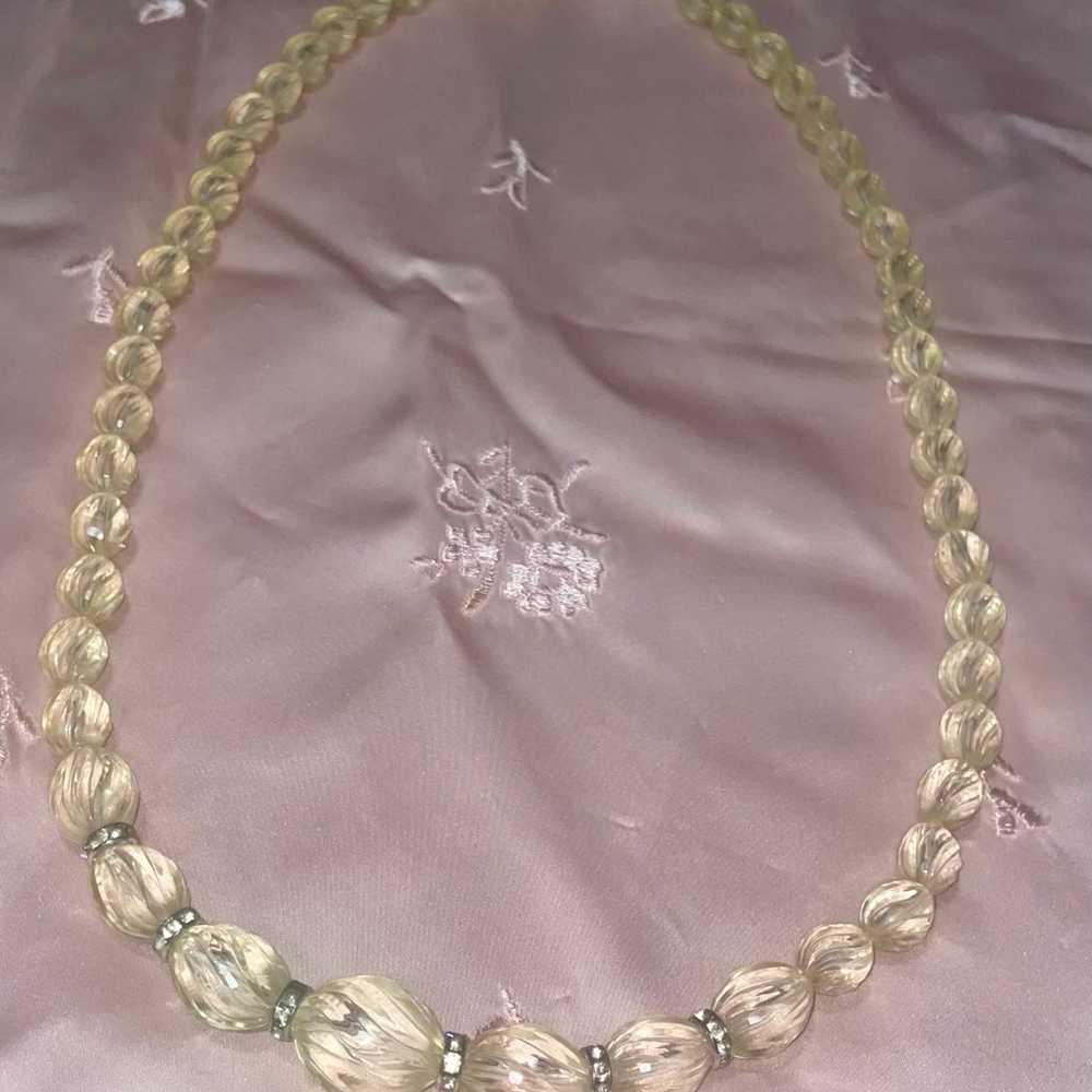 Avon Vintage 1985 Ice Facets 30” Necklace Clear B… - image 1