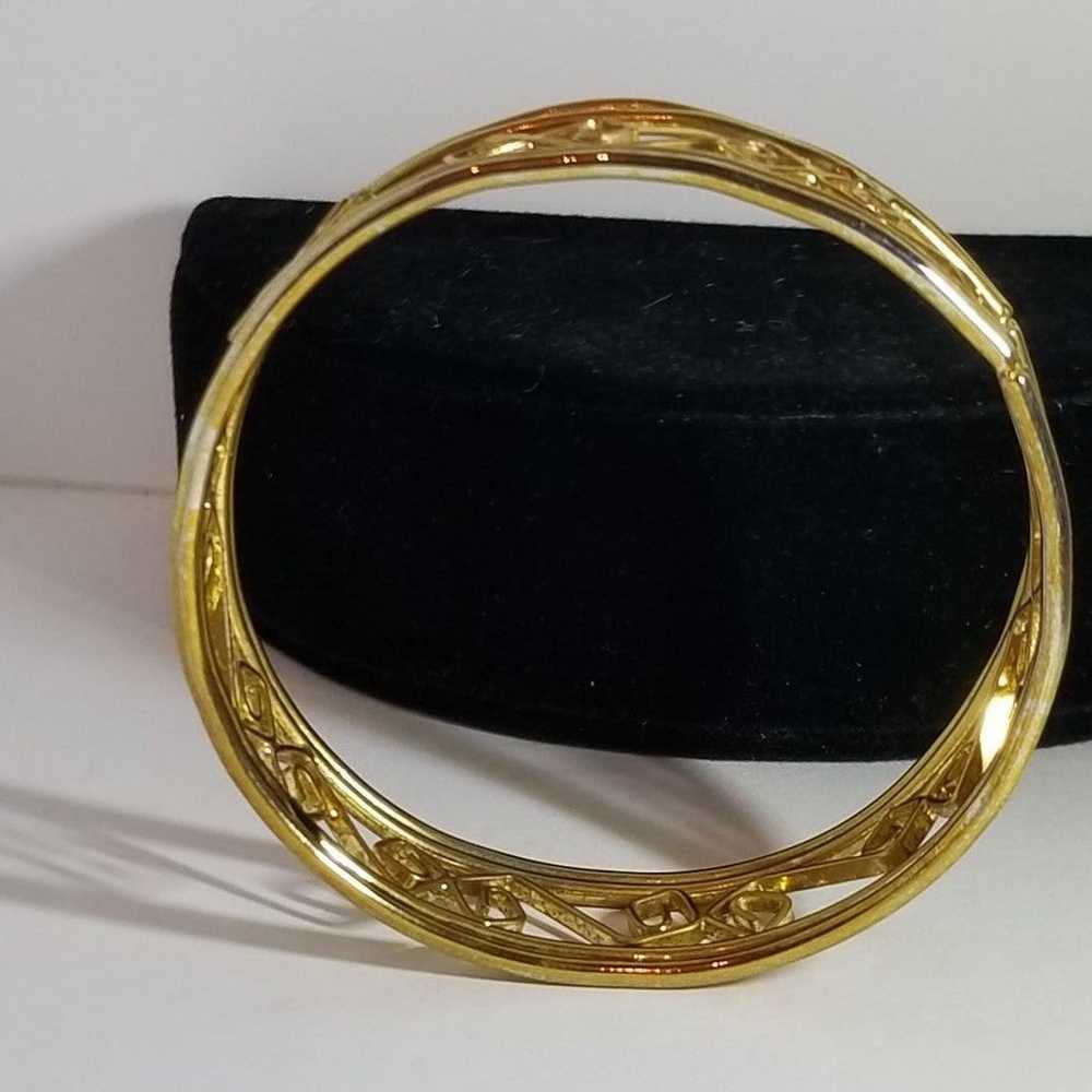 Vintage Goldtone Greek Inspired Bangle - image 5