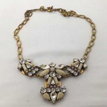 Vintage J. Crew, Creamy White And Clear Crystal N… - image 1