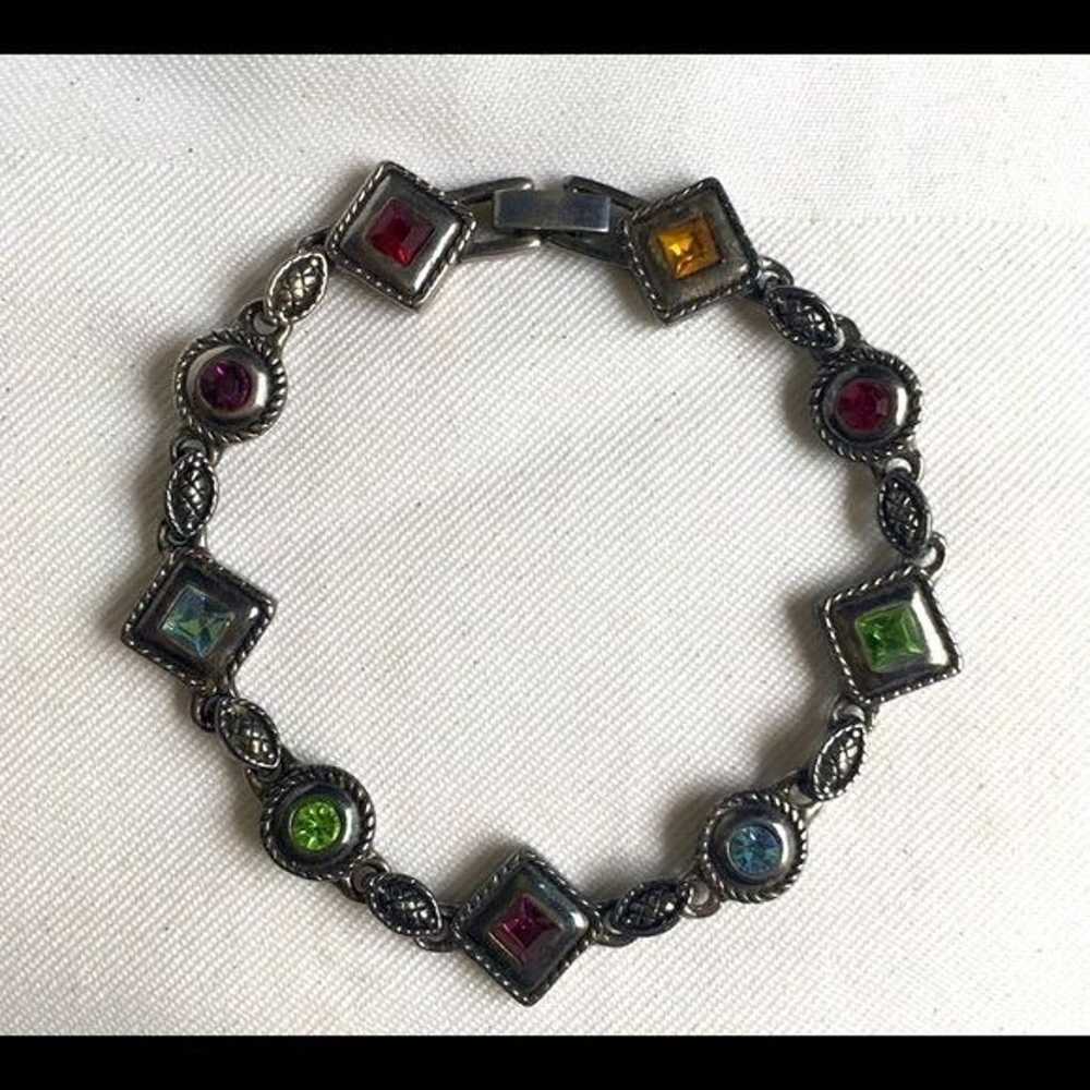 Vintage Premier Designs Silver & Crystal Bracelet - image 3