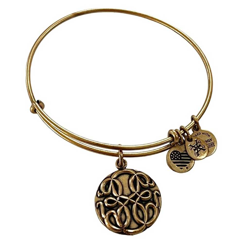 Vintage Alex & Ani Path of Life Embossed Charm Ba… - image 1