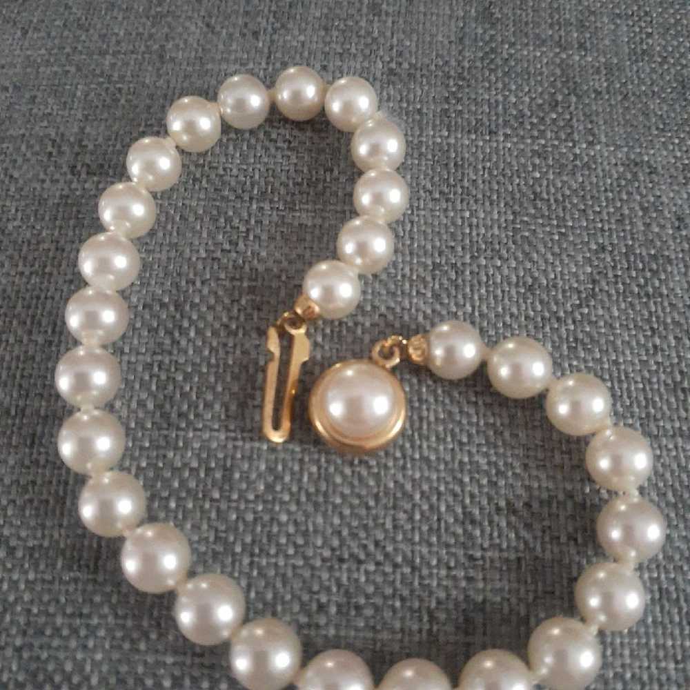 Vintage glass faux pearl individually hand knotte… - image 2