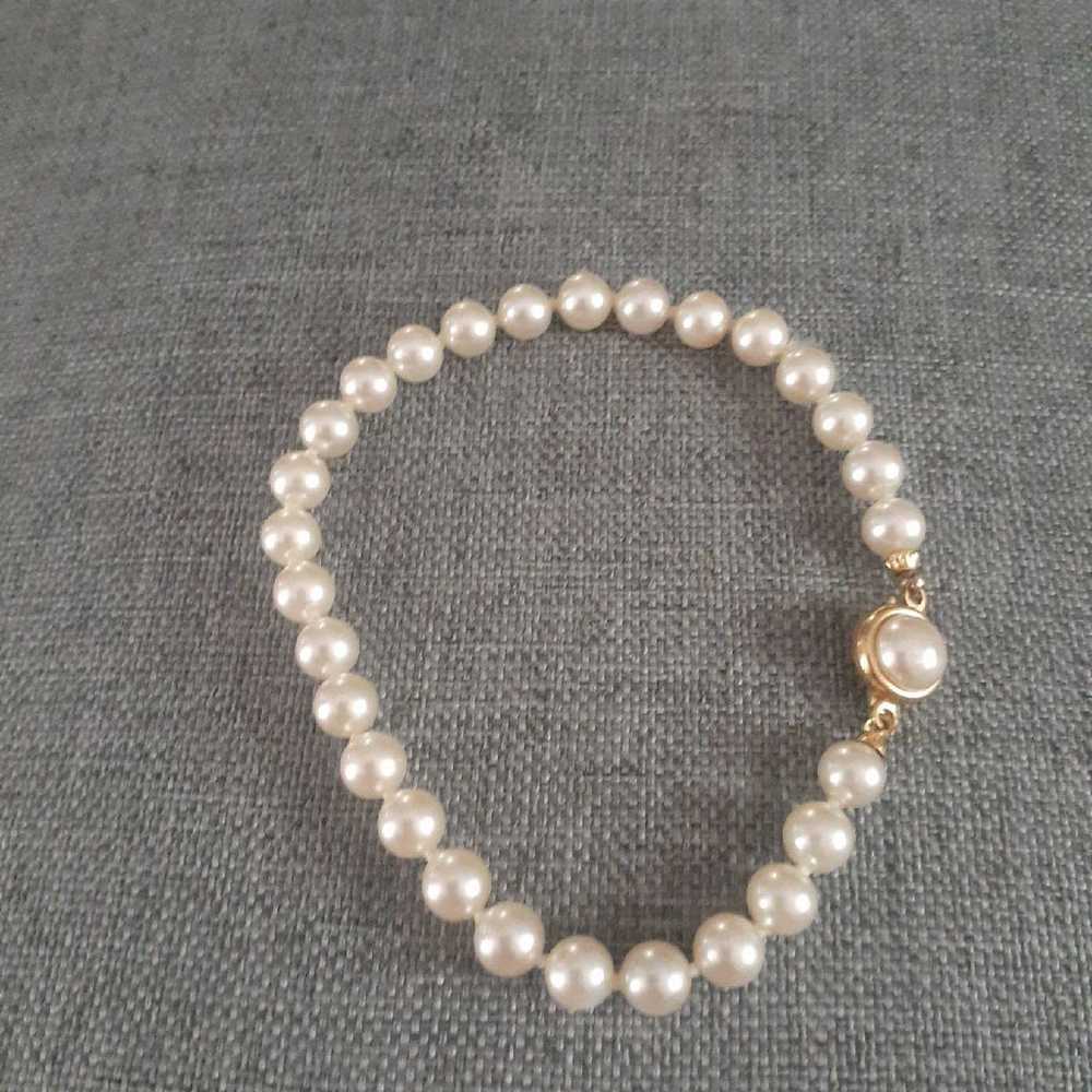 Vintage glass faux pearl individually hand knotte… - image 4