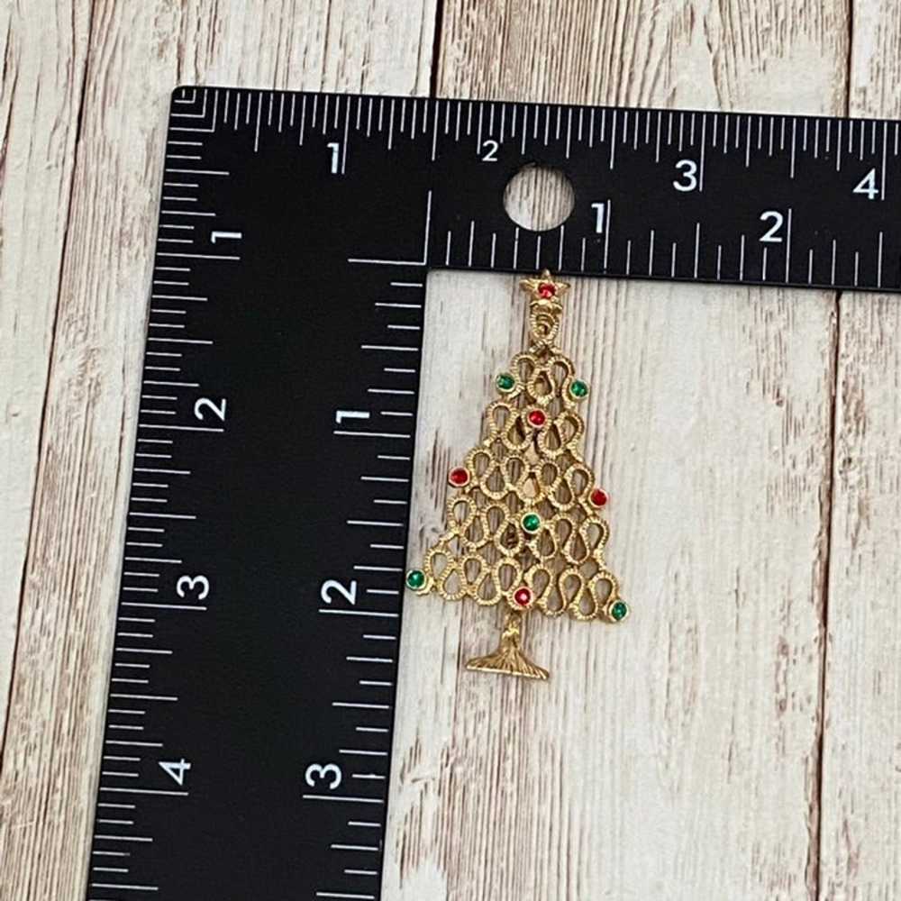 Vintage Unsigned Christmas Tree Brooch - image 5