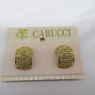 Stunning Carucci Gold Toned Clear Rhinestone Clip… - image 1