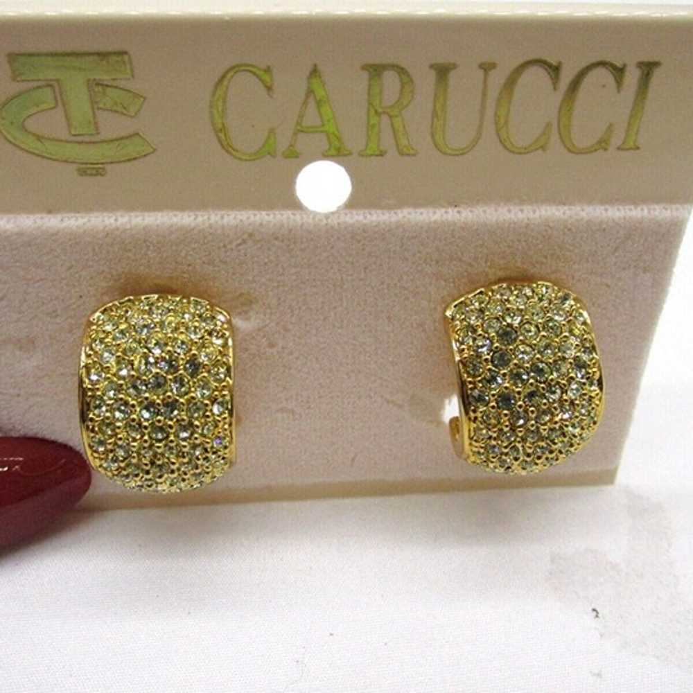 Stunning Carucci Gold Toned Clear Rhinestone Clip… - image 3