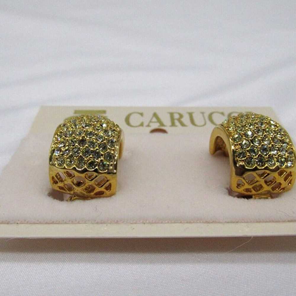 Stunning Carucci Gold Toned Clear Rhinestone Clip… - image 4