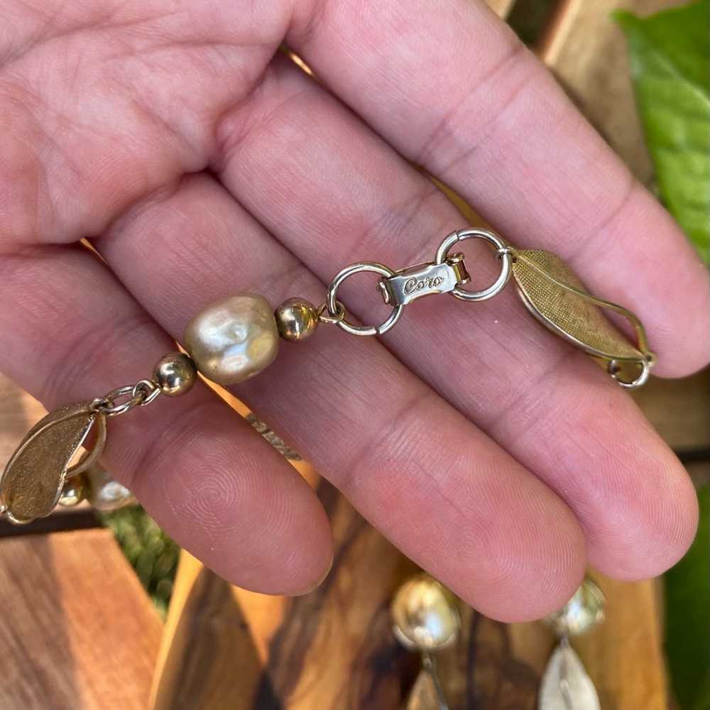 Vintage Coro Bracelet and Earring Set Gold Tone F… - image 4