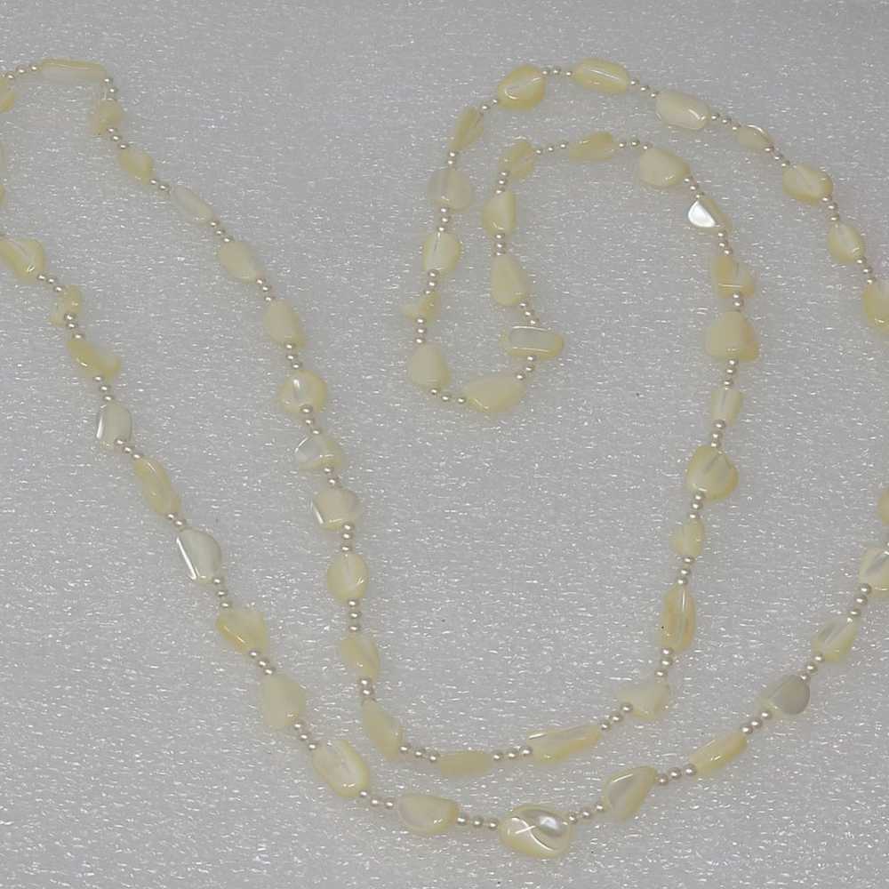 Vintage White Pearlescent Necklace - image 1