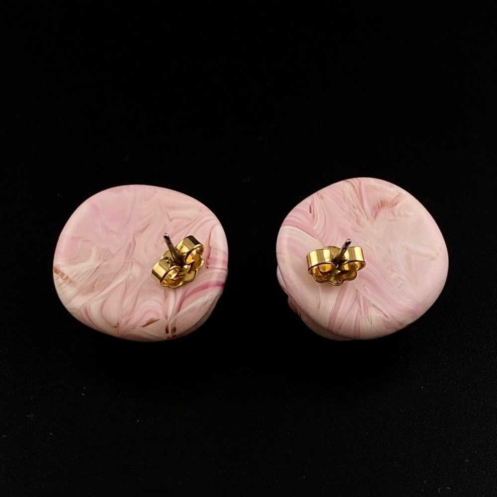 Vintage Lucite Pink Earrings - image 2