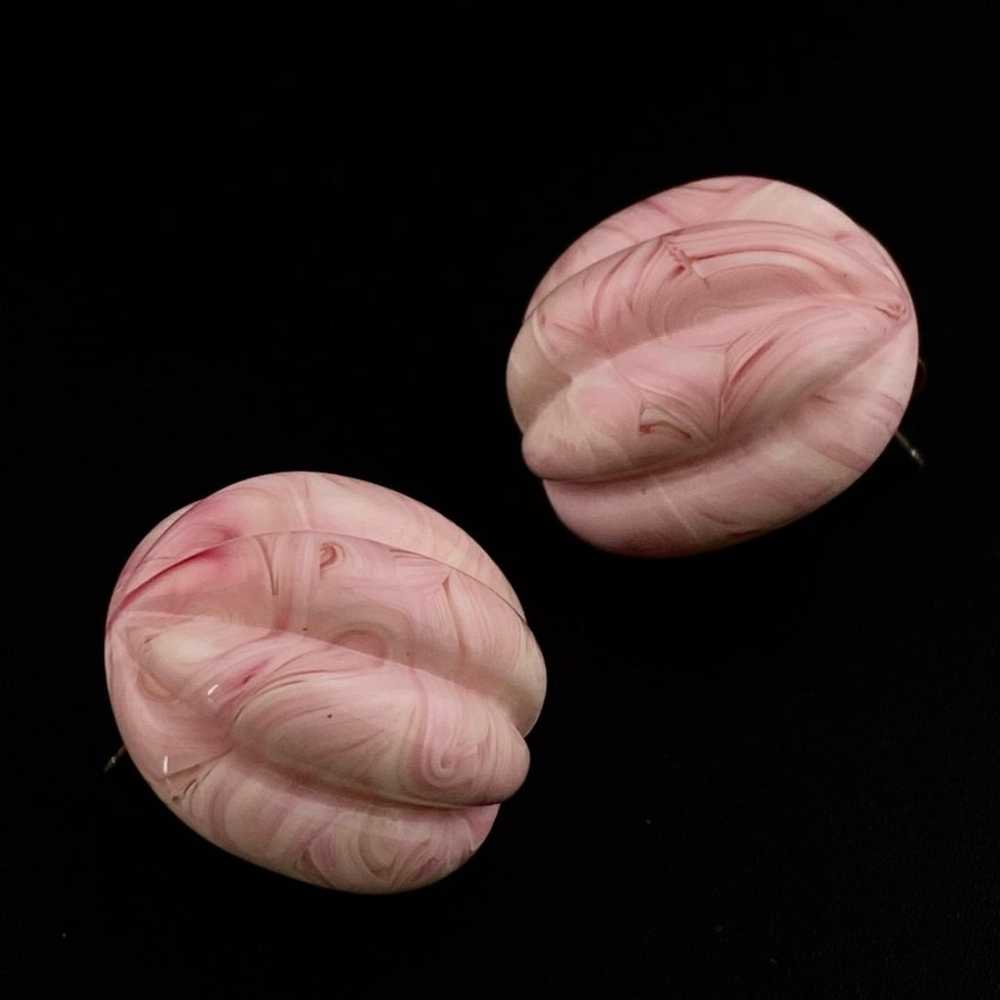 Vintage Lucite Pink Earrings - image 3