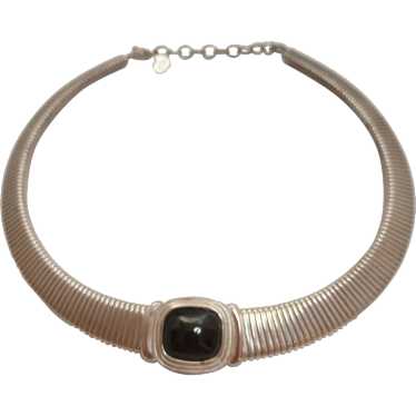 Christian Dior Omega Choker Necklace Silver Tone … - image 1