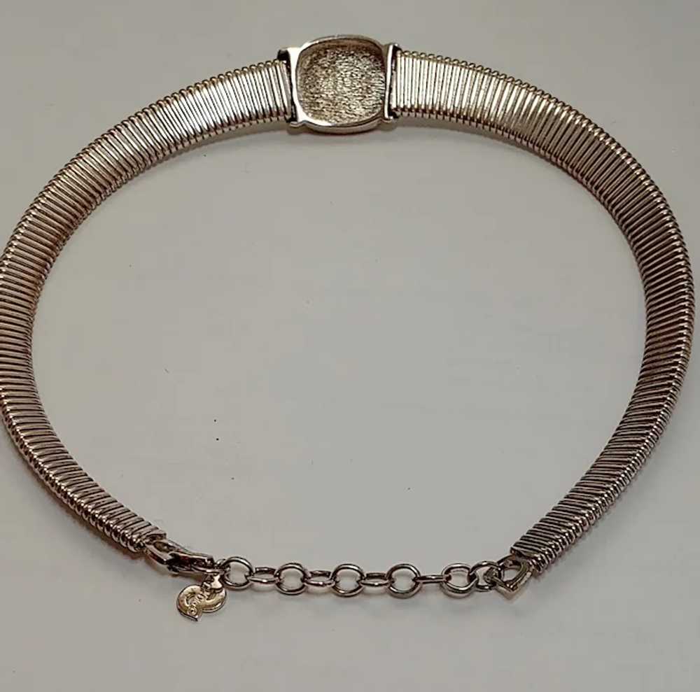 Christian Dior Omega Choker Necklace Silver Tone … - image 2