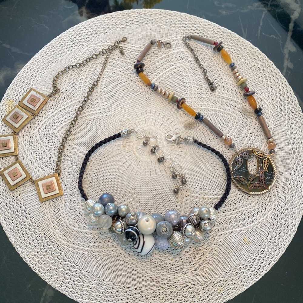 Vintage Necklace Lot of 3 - image 11