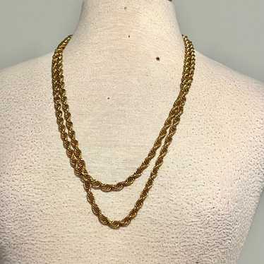Vintage Monet Gold Toned Long Layering Necklace J… - image 1