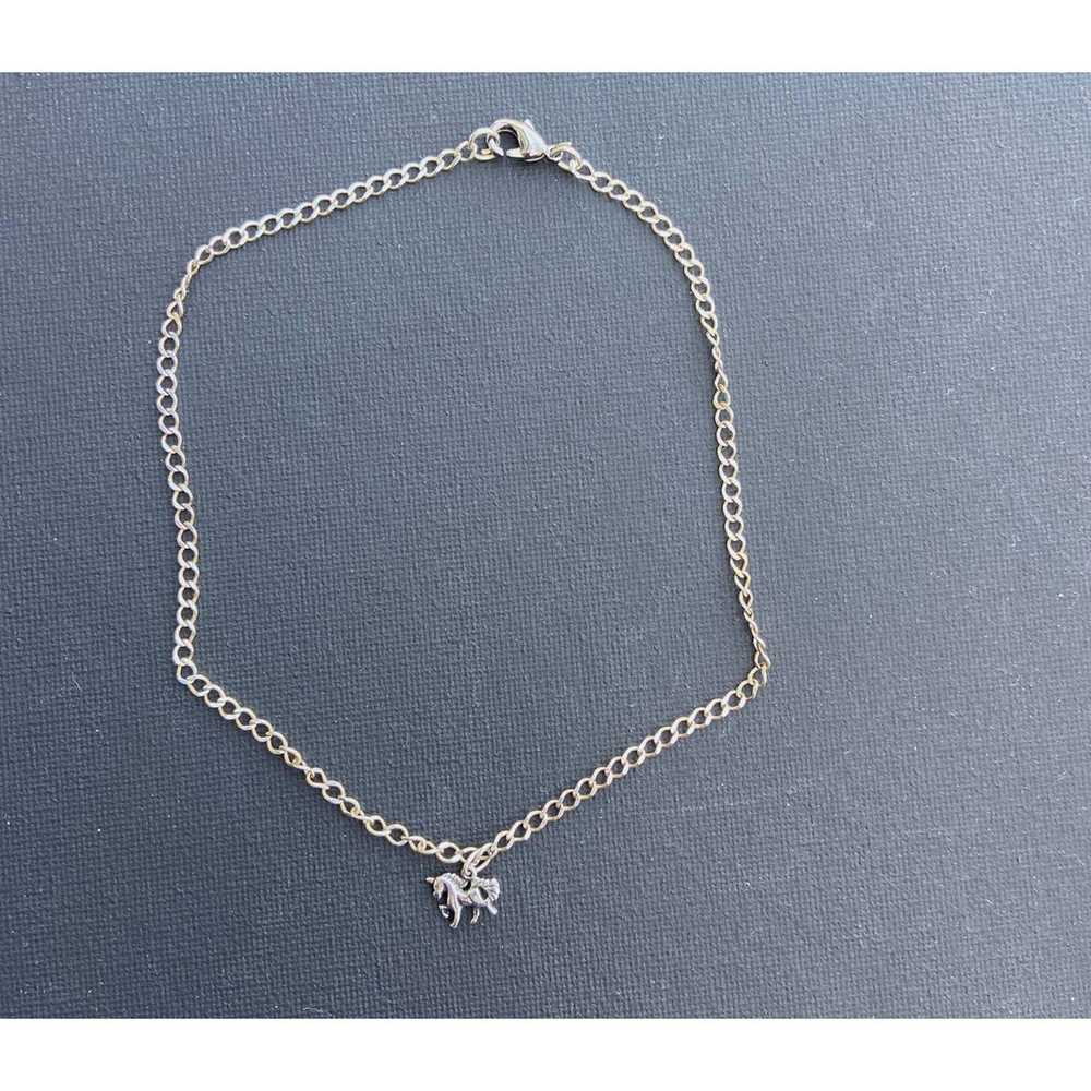 Vintage little girls silver unicorn necklace.  je… - image 3