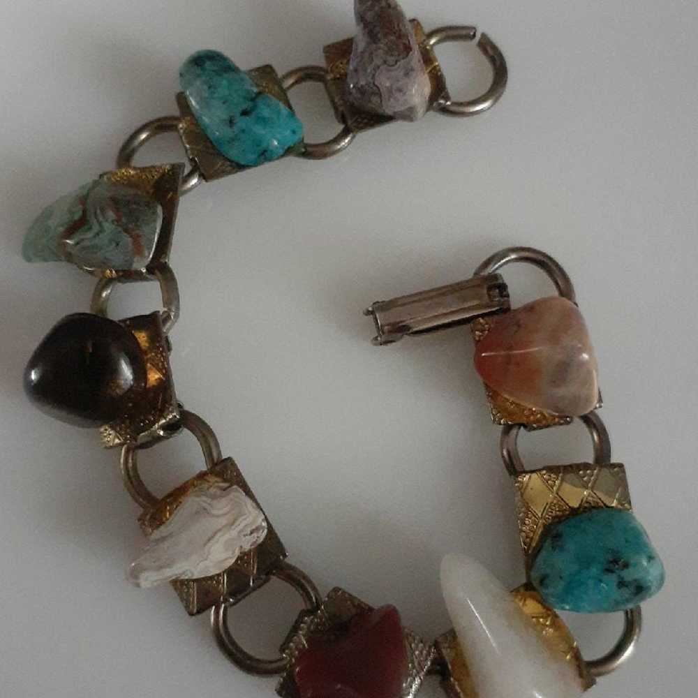 Vintage multi genuine gemstone Bracelet - image 2