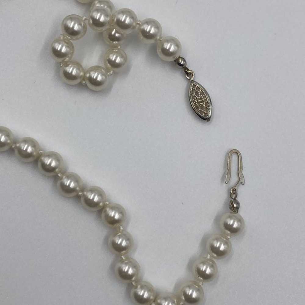 ROMAN faux pearl pendant white rhinestones gold t… - image 7