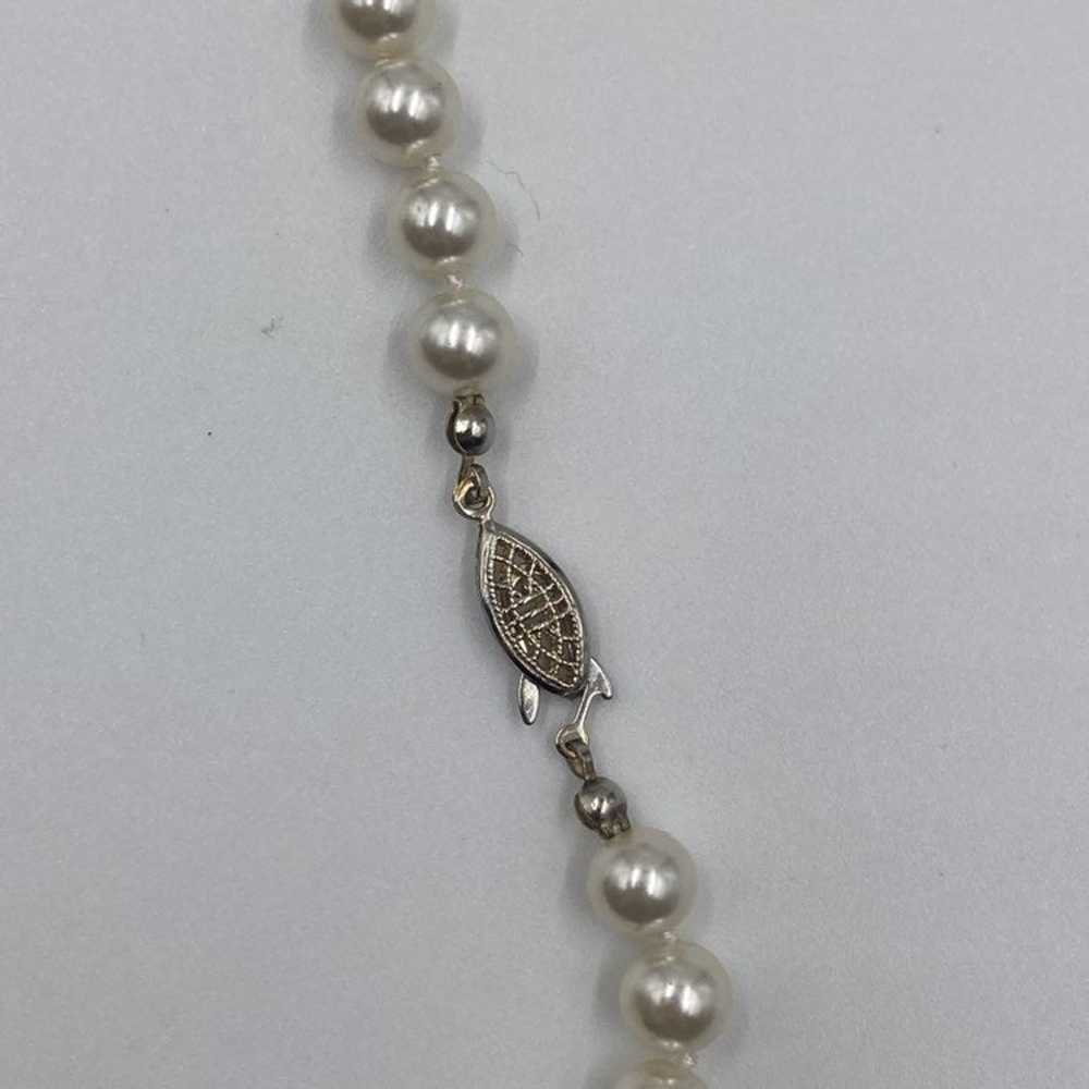 ROMAN faux pearl pendant white rhinestones gold t… - image 8