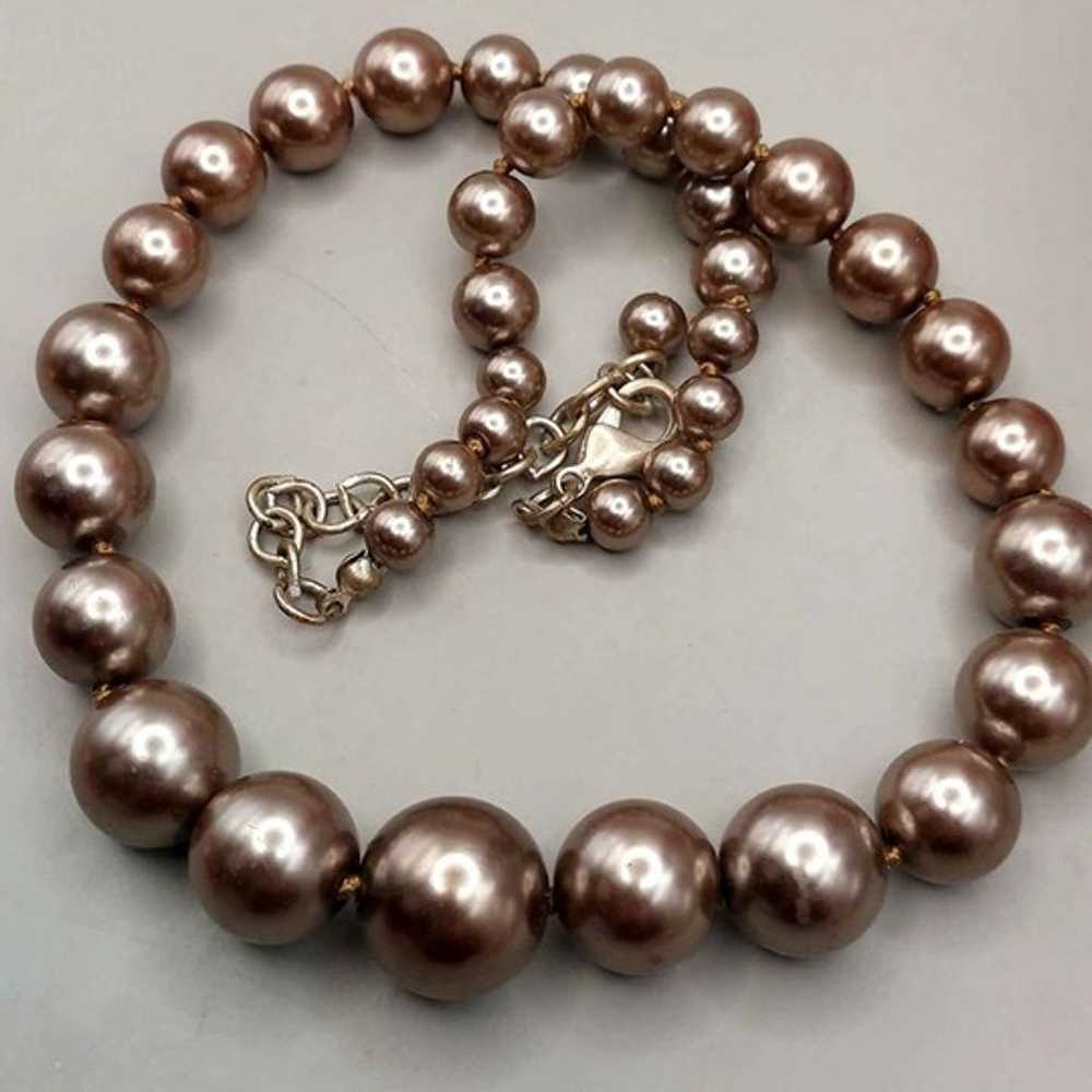 Vintage Champagne Glass Pearl Necklace - image 6