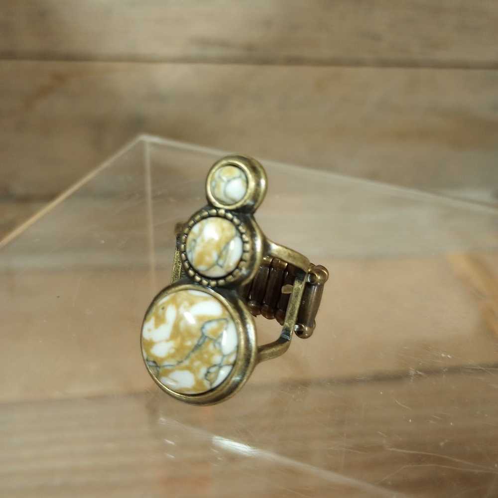 Vintage Gold Tone Flex Ring - image 1