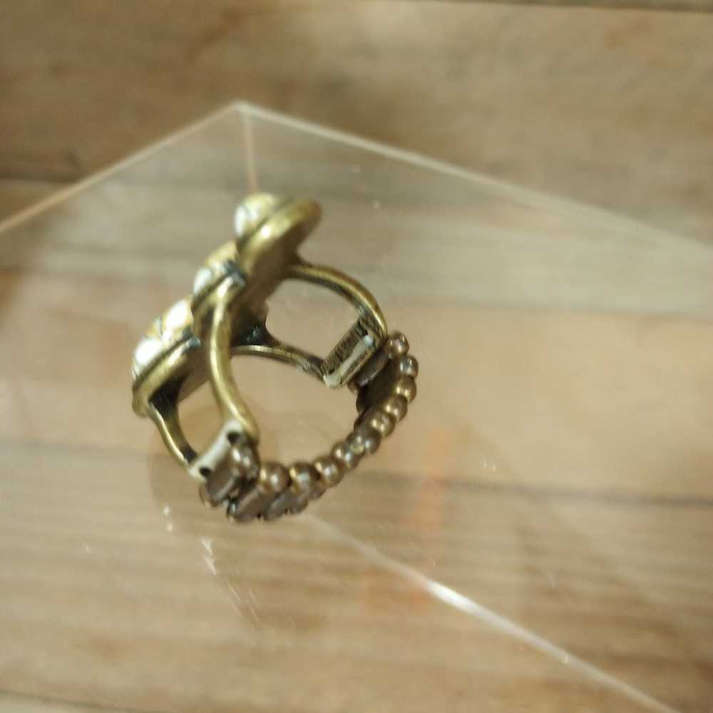 Vintage Gold Tone Flex Ring - image 2