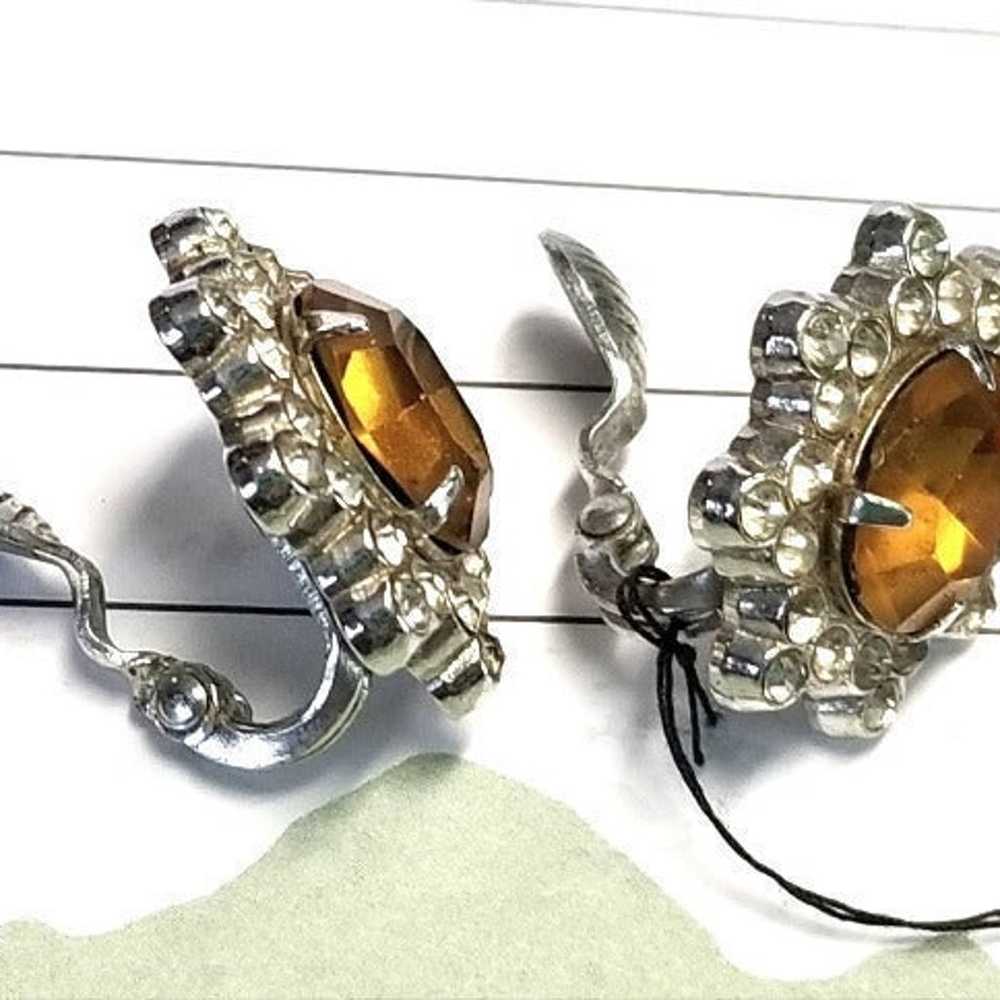 Coro Rhinestone and Faux Topaz Earrings - image 4