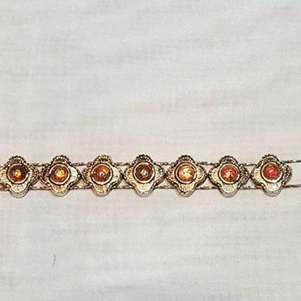 Vintage Gold-tone Costume Gem Bracelet - image 1