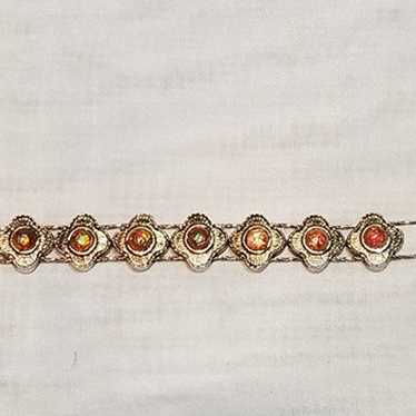 Vintage Gold-tone Costume Gem Bracelet - image 1