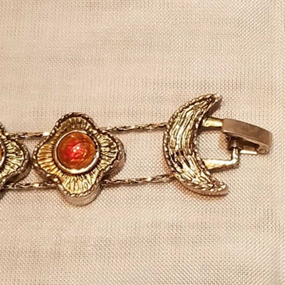 Vintage Gold-tone Costume Gem Bracelet - image 3