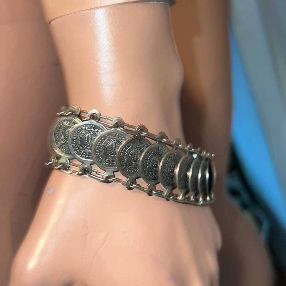 Vintage Silver  Italian coin bracelet - image 6