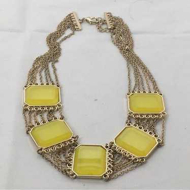 Vintage Gold And Yellow Translucent Lucite Necklac