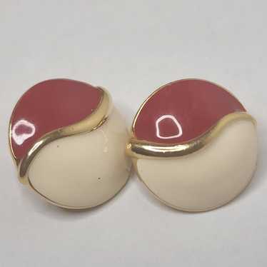 Vintage two tone  clips on   earring signed  mone… - image 1