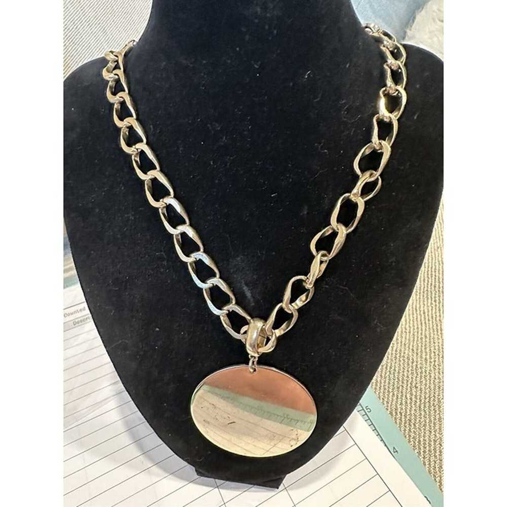 Sperry Vintage Chunky Chain Choker Necklace w/ Bl… - image 1