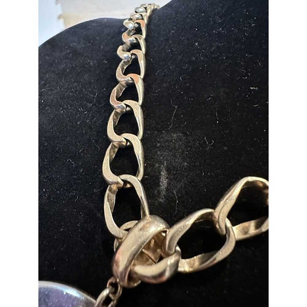 Sperry Vintage Chunky Chain Choker Necklace w/ Bl… - image 3