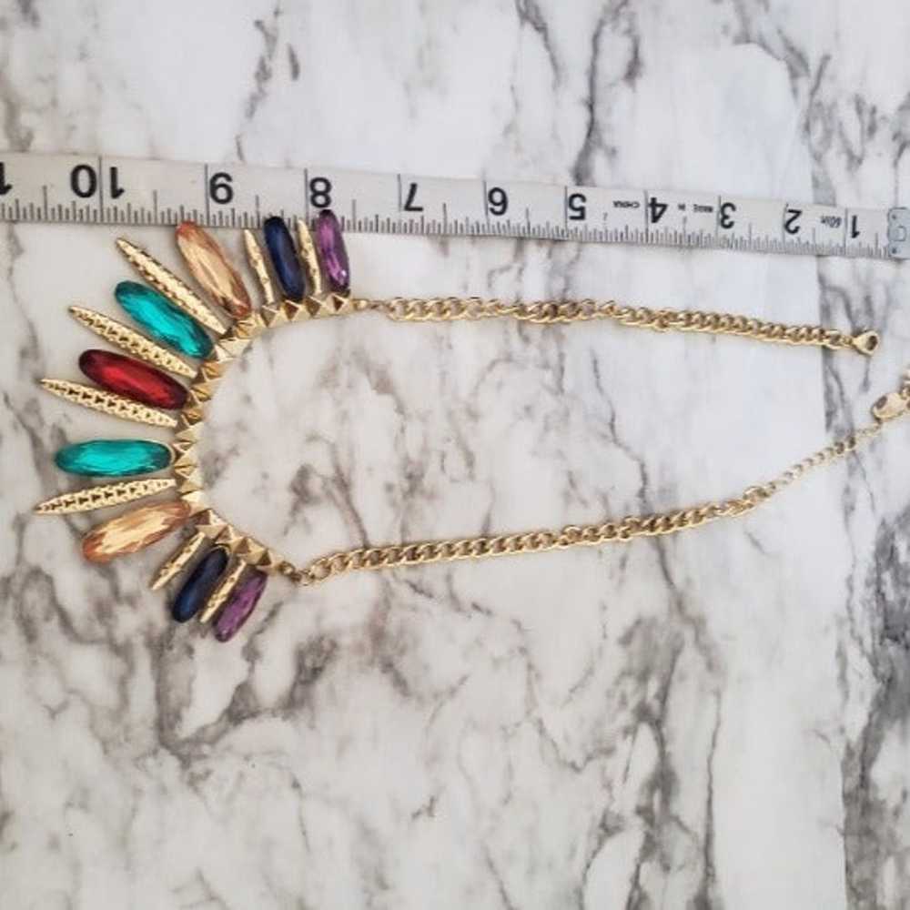 Vintage Multicolor Chain Fringe Necklace - image 4