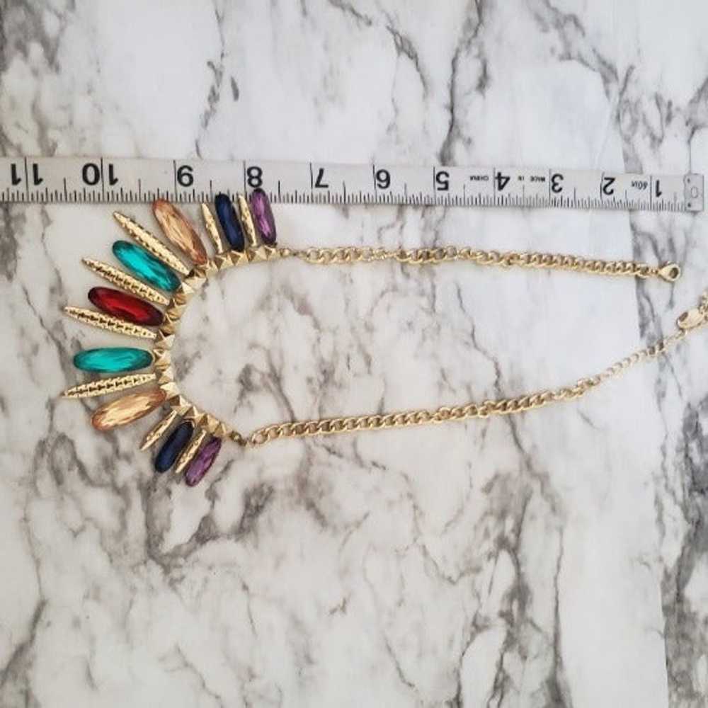 Vintage Multicolor Chain Fringe Necklace - image 5