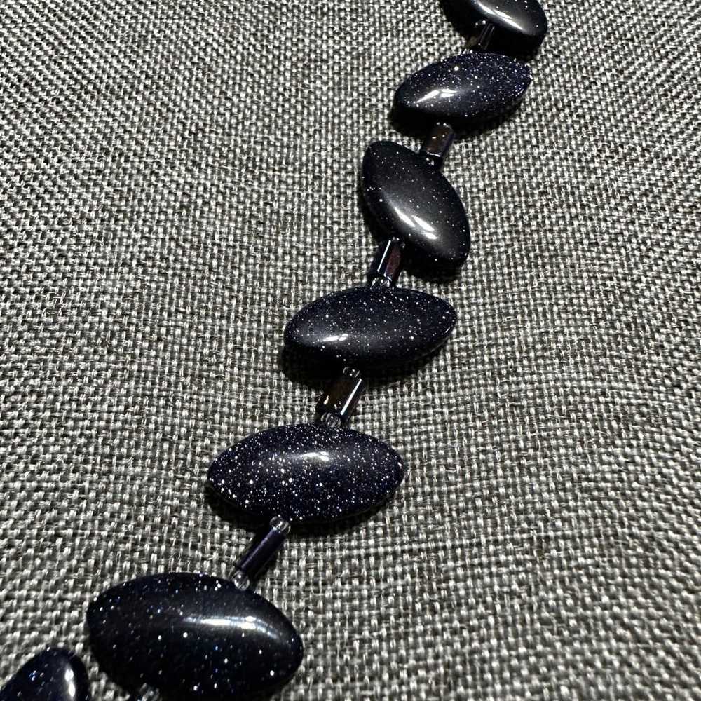 Vintage Blue Goldstone Necklace - image 2