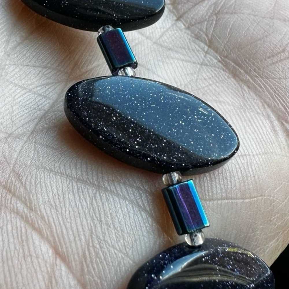 Vintage Blue Goldstone Necklace - image 5