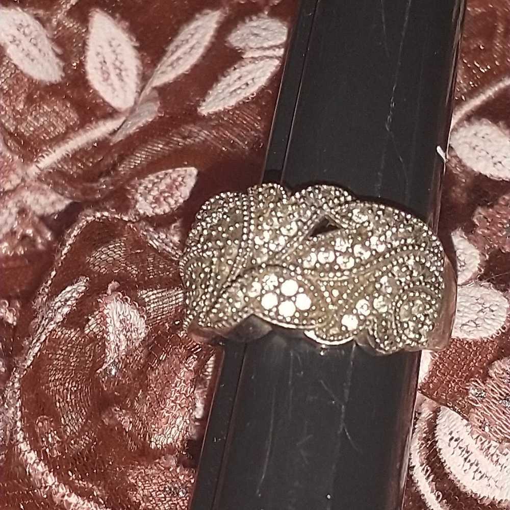 Beautiful large heavy marcasite ring 5 - image 6