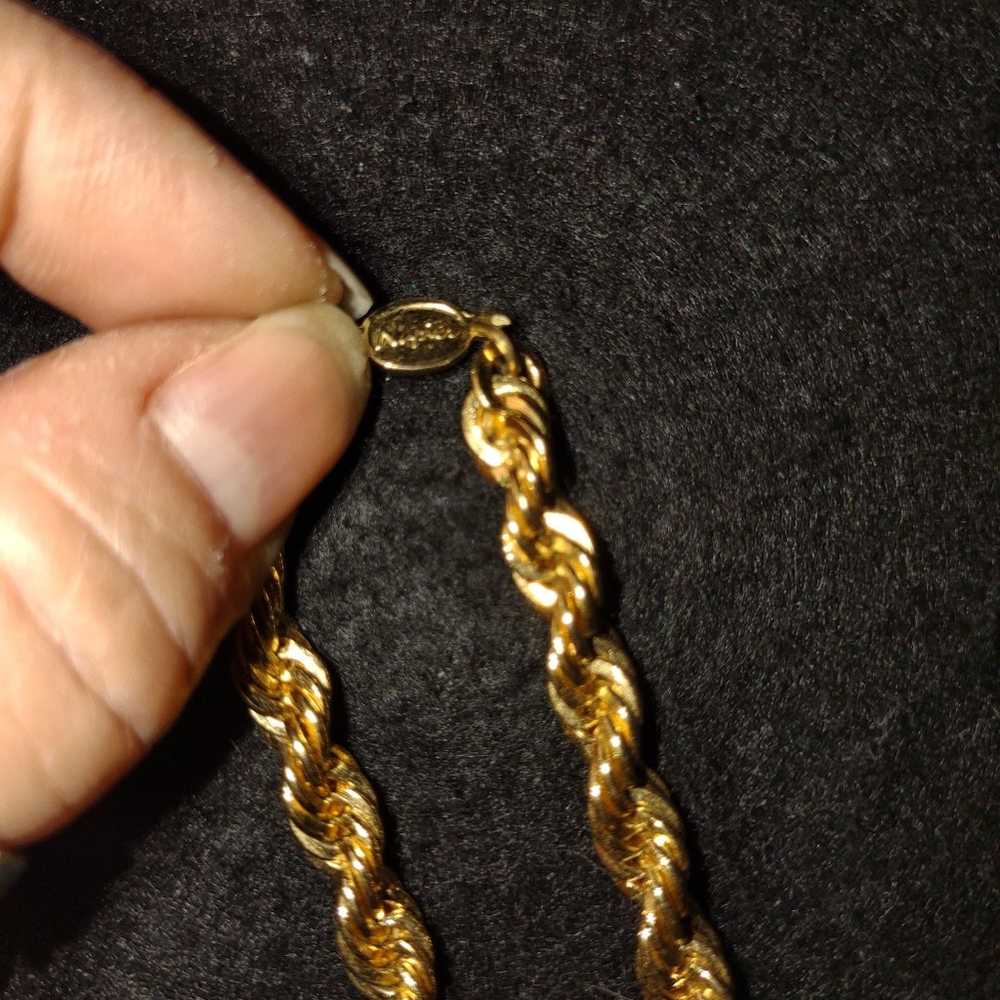 Vintage Napier Gold Tone Rope Chain - image 2