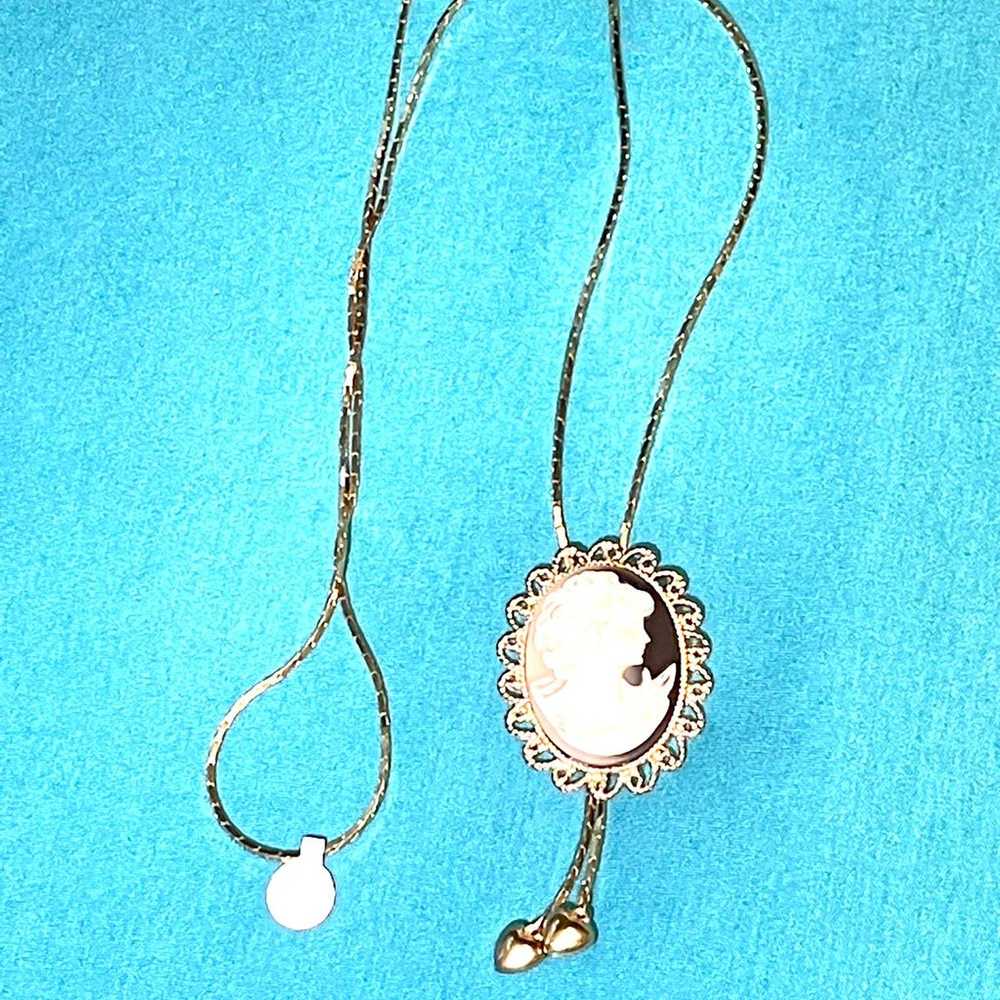 Vintage Cameo Lanyard Necklace - image 1