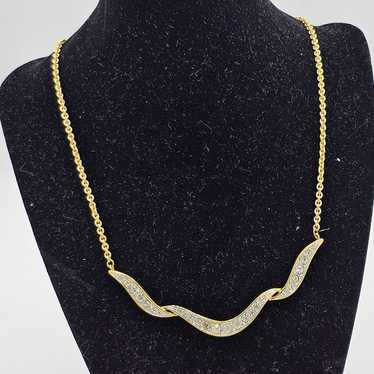 Monet Vintage Gold-tone Chain with a Rhinestone R… - image 1